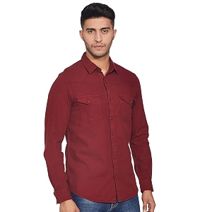Spykar Mens Solid Slim Fit Shirt