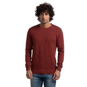 Spykar Men Cotton Round Neck Casual Sweater