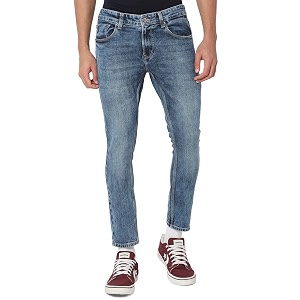 Spykar Mens Kano Slim Fit Mid-Rise Jeans