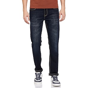 Spykar Mens Regular Fit Mid Rise Jeans
