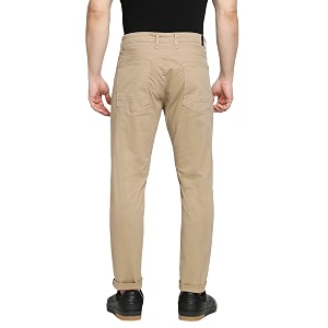 Spykar Men Mid Rise Camel Cotton Slim