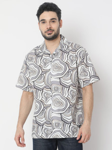 Spykar Men Printed Casual Beige Shirt