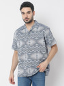 Spykar Men Printed Casual Blue Shirt
