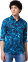 Spykar Men Printed Casual Blue Shirt