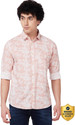 Spykar Men Printed Casual Pink Shirt