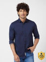 Spykar Men Regular Fit Solid Slim Collar