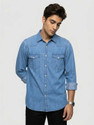 Spykar Men Regular Fit Solid Spread Collar