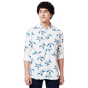 Spykar Mens Printed Regular Fit Shirts
