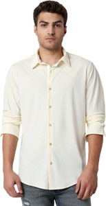 Spykar Men Solid Casual Beige Shirt