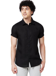 Spykar Men Solid Casual Black Shirt