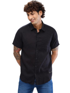 Spykar Men Solid Casual Black Shirt
