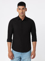 Spykar Men Solid Casual Black Shirt