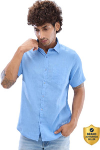Spykar Men Solid Casual Blue Shirt