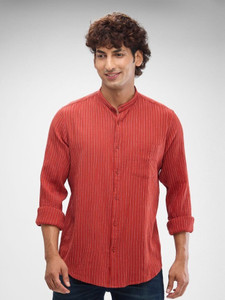 Spykar Men Striped Casual Red Shirt