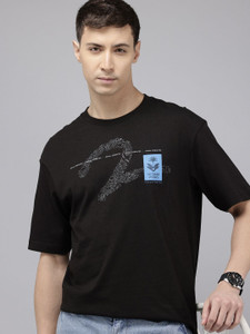 Spykar Solid Men Round Neck Black T-Shirt