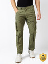 Spykar Straight Fit Men Green Trousers