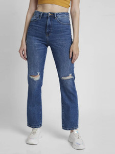 Spykar Straight Fit Women Dark Blue Jeans