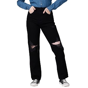 Spykar Womens High Rise Cotton Straight Fit