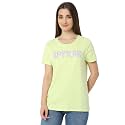 Spykar Women Regular Fit Solid Green Casual T-Shirt (Size:)-WKTBC2BD188