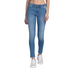 Spykar Womens Mid Rise Super Slim Fit