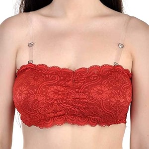 Womens Lace Padded Wire Free Bralette Bra