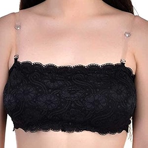 Womens Lace Padded Wire Free Bralette Bra