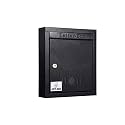Heavy Duty Metal Letter Box Wall Mounted Lockable Mailbox Black | Secure Suggestion Complaint Donation Box with Key Lock | Weather Resistant Slot for Home Office Use