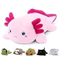 SQEQE Weighted Stuffed Animal Axolotl, Soft Weighted Axolotl Plush Toy, Cute Hugging Pillow Gift for Kids Adults, Home Decoration Valentines Gifts Birthday Present 23.6 Inch, 3.8 Lb