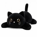 SQEQE Weighted Stuffed Animals Black Cat, Weighted Black Cat Plush, Plushies for Cozy Comfort, Soft Black Cat Pillow Toy for Kids Adults, Christmas &amp; Valentines Gift 9.8 Inch, 0.8 Lb