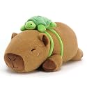 SQEQE Weighted Stuffed Animals Capybara Plush, Weighted Capybara Stuffed Animals with Turtle Backpack, Soft Pillow Toy for Kids Adults, Birthday Present &amp; Valentines Gifts 9.8 Inch, 0.8 Lb