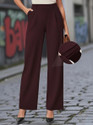 SQEW Loose Fit Women Maroon Trousers
