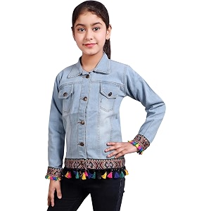SQS Fashionable Denim Jacket for Kids Girls