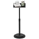 Square Drink Table, Height Adjustable Vintage Pedestal Stand, Black