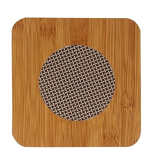square heatresistant natural bamboo coaster pad  durable wooden place mat for hot coffee tea bowls pots  ideal for office home amp dining 2