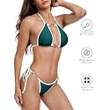 Square Neck Bra with Brazilian Drawstring Bikini Swimsuit Sets
