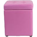 Square Ottoman Storage 12x12x14inch Small Cube Foot Rest Stool with Hinged Lid,Faux Leather Padded Seat Waterproof Toy Box for Living Room Bedroom (Purple)