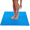 Square Shower Mat - Non Slip Shower Mats for Inside Shower - Extra Large 31x31 Shower Floor Mat Non Slip - Square Bath Mat for Shower - Secure Anti Slip Loofah Shower Bath Mat (31x31 Blue)