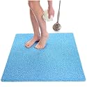 Square Shower Mat - Non Slip Shower Mats for Inside Shower - Extra Large 31x31 Shower Floor Mat Non Slip - Square Bath Mat for Shower - Secure Anti Slip Loofah Shower Bath Ma (31x31 Aqua Blue)