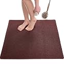 Square Shower Mat - Non Slip Shower Mats for Inside Shower - Extra Large 31x31 Shower Floor Mat Non Slip - Square Bath Mat for Shower - Secure Anti Slip Loofah Shower Bath Mat (31x31 Brown)