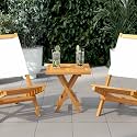 Square Solid Teak Wood Table Top, 15.7 x 15.7 x 1.0 Inch, Durable Stained Finish, Indoor Outdoor Use, for Dining Room, Cafe, Restaurant