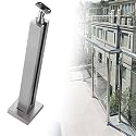 Square Stainless Steel Railing Column, Black Gold Silver Gold Silver Railing Post Kit with Slots &amp; Base, Adjustable Spindles Stair Parapet Post Kit Indoor(C-MID,Height 36in/90cm)