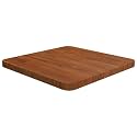 Square Table Top 15.7"x15.7"x1" Dark Brown Solid Oak Wood for Dining, Coffee, or Bar Tables