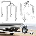 Square U-Bolt Kit Boat Trailer Frames 3.15" Wide x 6" Long x 1/2'' Diameter Straight Formed for 3500 lbs Durable Zinc Plated U Bolt with Nut and Washer for Trailer Boat Guide
