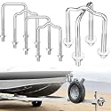 Square U-Bolt Kit Boat Trailer Frames 3.15" Wide x 6" Long x 1/2'' Diameter Straight Formed for 3500 lbs Durable Zinc Plated U Bolt with Nut and Washer for Trailer Boat Guide