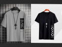 squareretails Printed Men Black Grey T-Shirt