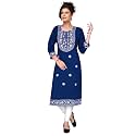 SQUARO Women Embroidery Cotton Rayon Straight Kurta