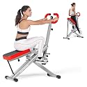 Squat Machine for Home Gym, Squat Rowing Machine with Adjustable Resistance and Optional Full Motion, Squat Assist Trainer for Glutes (Red)