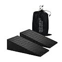 Squat Wedge & Calf Raise Block, 2-PCS Non-Slip Heel & Foot Elevated Slant Board for Workout, Weightlifting, Physical Therapy & Calf Stretching, For Men & Women