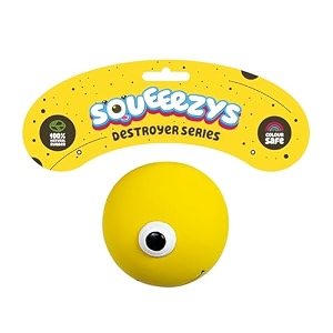 squeeezys monster ball  dog ball squeaky toys for dogs latex small dog toys 0-10kgs  yellow