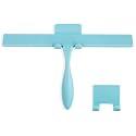 Squeegee for Shower Glass Door, 11-Inch Shower Squeegee for Glass Doors, Bathroom Silicone Squeegees Wiper for Shower with Non-Slip Handle, No-Drilling Silicone Hanging Hook, for Tiles (Blue)